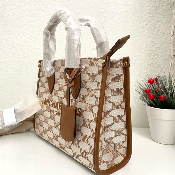 Michael Kors Mirella Small Logo Jacquard Crossbody Bag - Picture 2 of 10